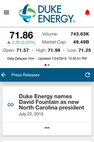 Duke Energy Investor Relations screenshot 2
