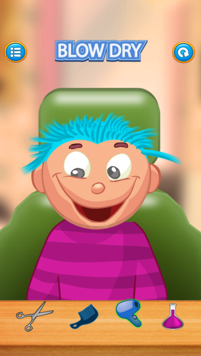 Child game / Crazy Hair Salon (blue hair) screenshot 4