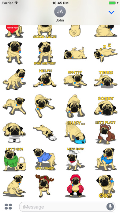 Stickers Pug Dog Funny screenshot 4