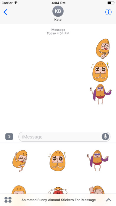 Animated Funny Almond Stickers For iMessage screenshot 2