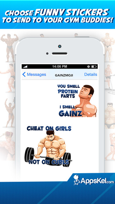 GainzMoji- Bodybuilding Emoji & Stickers App screenshot 3