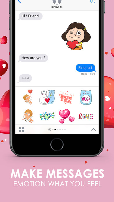 Love Valentine Sticker Emoji & Emoticons ChatStick screenshot 2