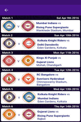 IPL T20 2017 Fixtures Schedule Live Scores Results screenshot 4