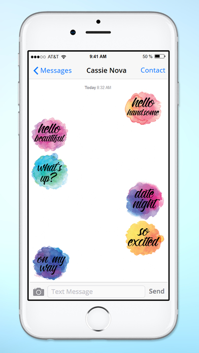 Watercolor Messages and Words Sticker Pack screenshot 2