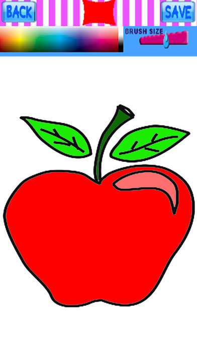 Big Apple Fruit Coloring Page Game For Children screenshot 2