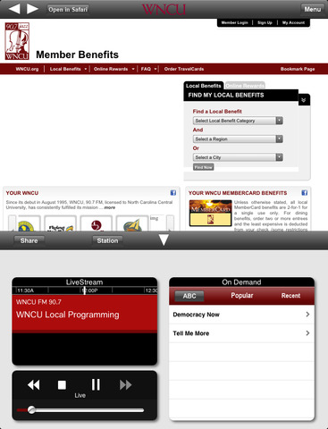WNCU Public Radio App for iPad screenshot 4