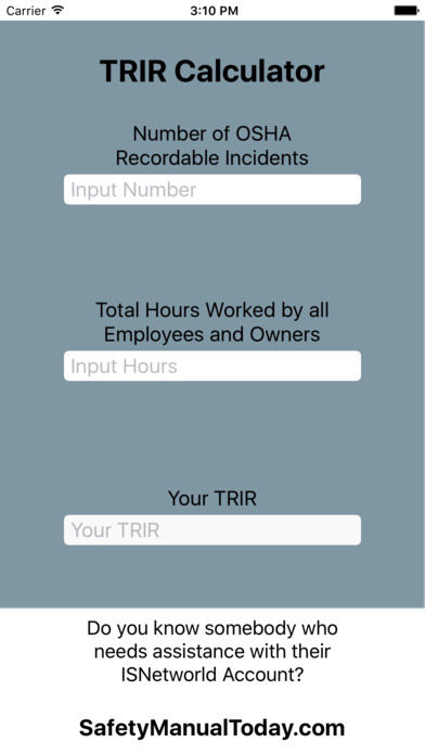 TRIR Calculator screenshot 3
