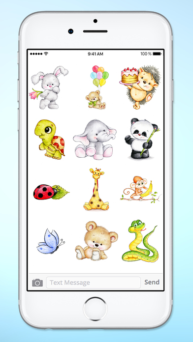Cute Baby Animals Easter and Spring Sticker Pack screenshot 3
