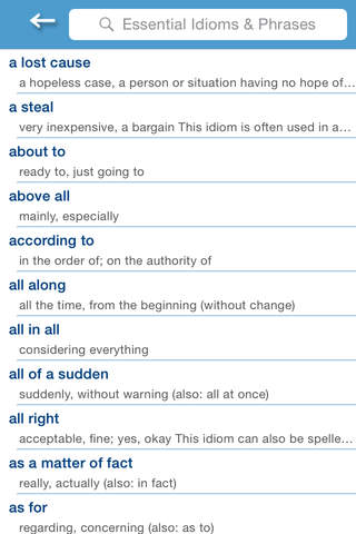 Learn English - Idioms, Phrases, Proverbs & Slangs screenshot 2