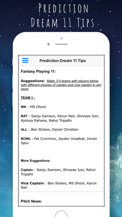 Prediction Dream 11 Tips screenshot 4