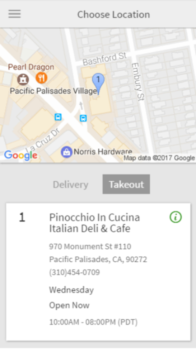 Pinocchio In Cucina Ordering screenshot 2