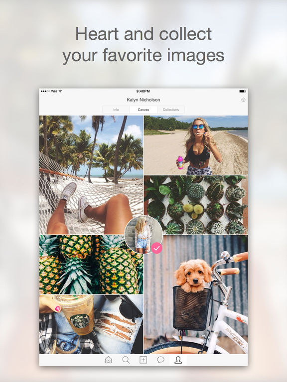 Screenshots of We Heart It for iPad