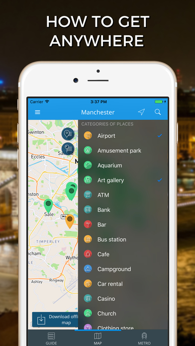 Manchester Travel Guide with Offline Street Map screenshot 3
