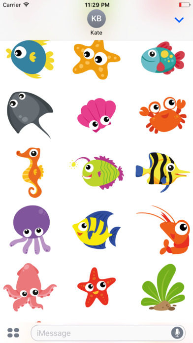 Sea Animals Sticker Pack for Messaging screenshot 2