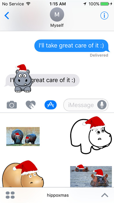 Hippo Christmas Stickers screenshot 2