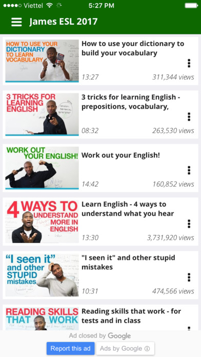 Learning English with James ESL EngVid 2017 screenshot 2