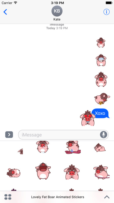 Lovely Fat Boar Animated Stickers For iMessage screenshot 4