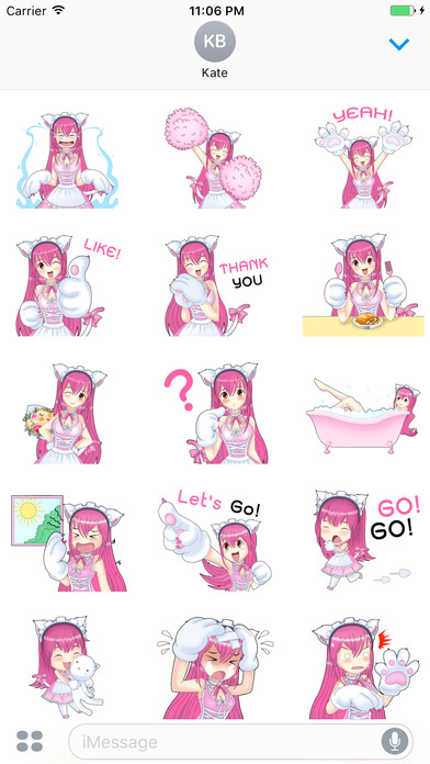 Rina Kawaii Cat Girl Stickers screenshot 2