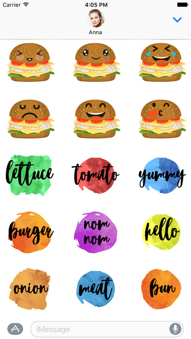 Kawaii Burger - Cute Hamburger Stickers screenshot 2