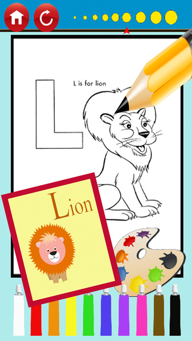 Color:ABC Animals Letter Coloring Book Kids Adults screenshot 2