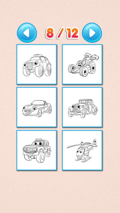 Vehicles and car coloring book for kids screenshot 2