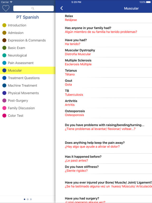 Physical Therapy Spanish Guide on the App Store