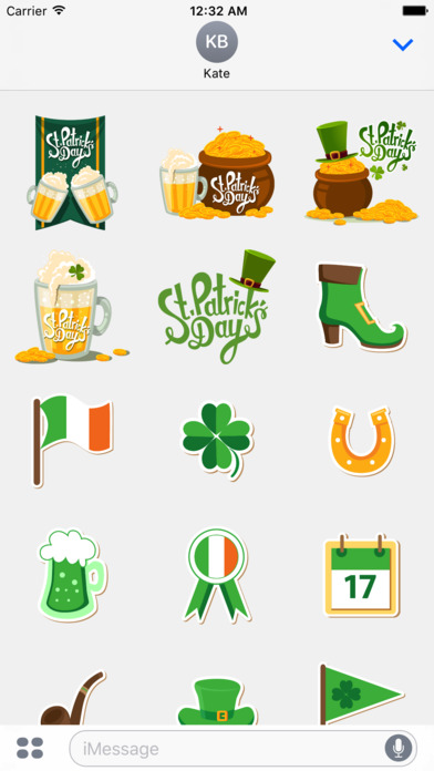 St. Patrick's Day Greetings for iMessage Stickers screenshot 2