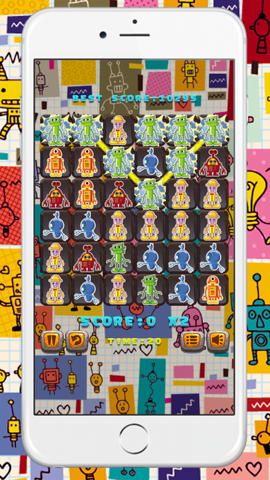 Robot match 3 puzzle game screenshot 2