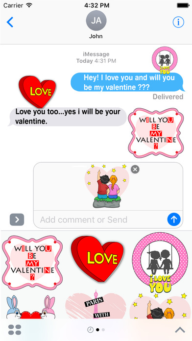 Romantic Valentine Stickers Pack screenshot 3