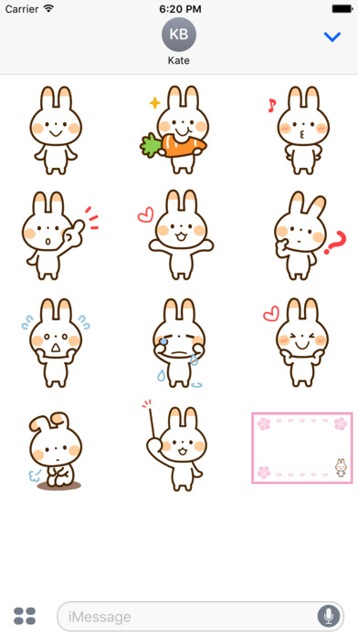 Punipuni rabbit sticker screenshot 2