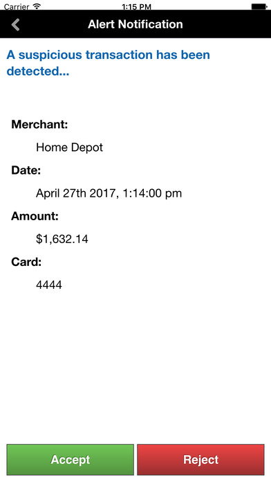 CoBiz Debit Card Alerts screenshot 2