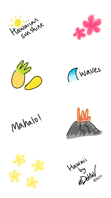 Hawaiian stickers for iMessage, pic keyboard emoji screenshot 3