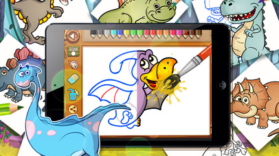 Draw and Paint Dinosaurus Cartoon Pro Edition screenshot 2