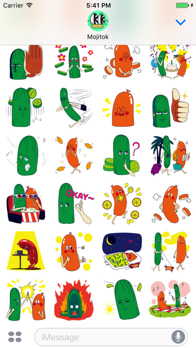 Cucumber&Sausage Couples Stickers screenshot 3