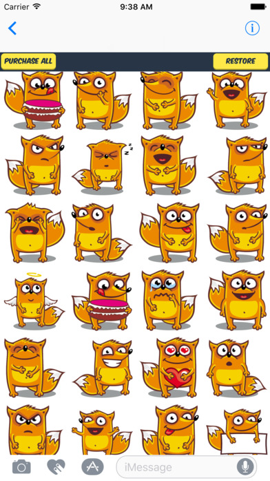 Cute Fox Stickers - 50 Cartoon Orange Fox Stickers screenshot 3