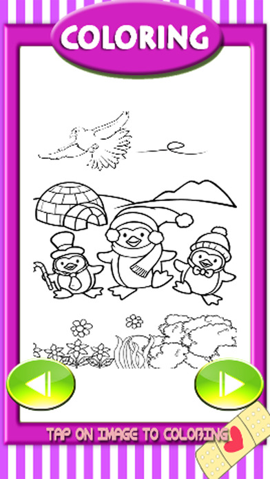 Toddler Coloring Page Penguin And Dolphin Game screenshot 2