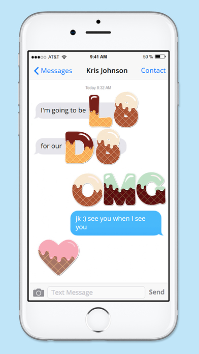 Ice Cream Letters and Numbers Sticker Pack screenshot 2