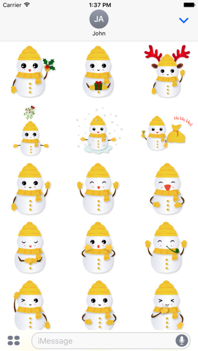 Little Snowman - Christmas Holiday Emoji screenshot 2