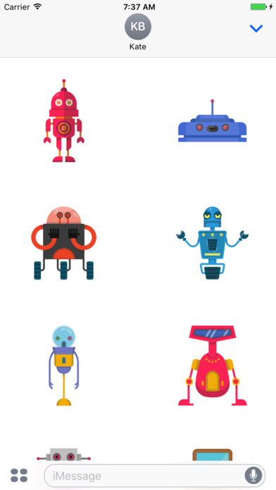 Robots - Cute Colorful Stickers screenshot 2
