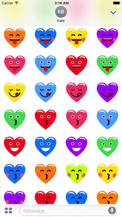 Heart Face Multicolor Stickers screenshot 2