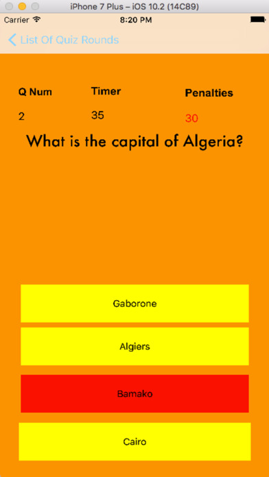 African Capitals Trivia screenshot 2