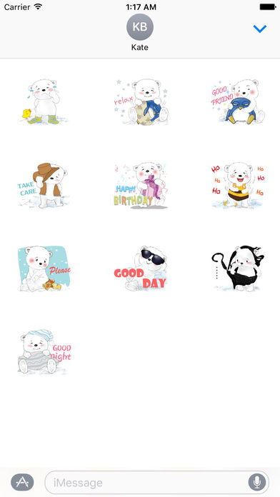 Baby White Bear and Penguin Sticker screenshot 3