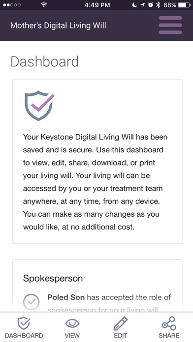 Keystone Digital Living Will screenshot 2