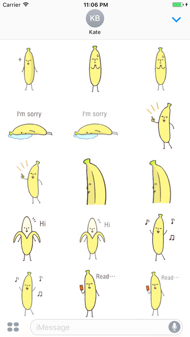 Banni - Banana Funny English Sticker screenshot 4