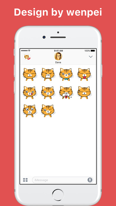 Orange Cat Cute stickers by wenpei screenshot 2