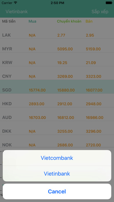 Tỷ giá hằng ngày screenshot 2