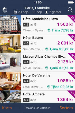 MrJet - Hotell, Flyg, Hyrbil screenshot 2