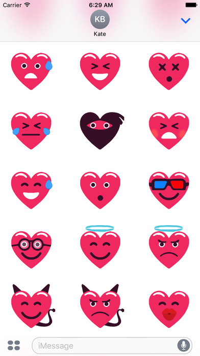 Heart Pink Love Emoji Stickers screenshot 3