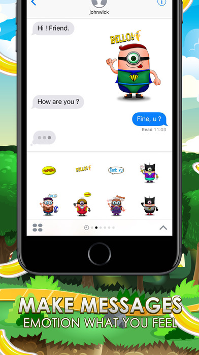 Banana Boy iMessage Stickers Emoji Keyboard Themes screenshot 2