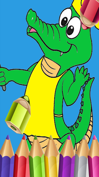 Crocodile Game Coloring Page Version screenshot 2